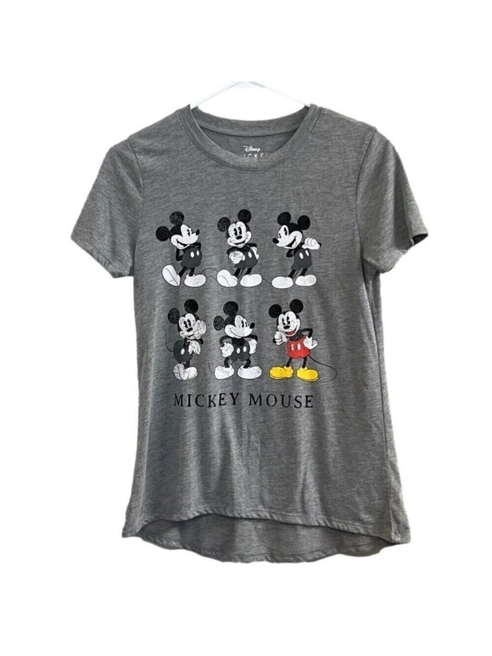 Women's Disney Mickey Mouse Gray Short Sleeve Shirt.  Size Small